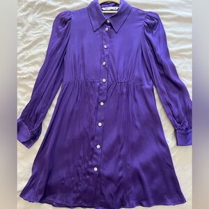 Zara purple dress with rhinestone button detailing, size small